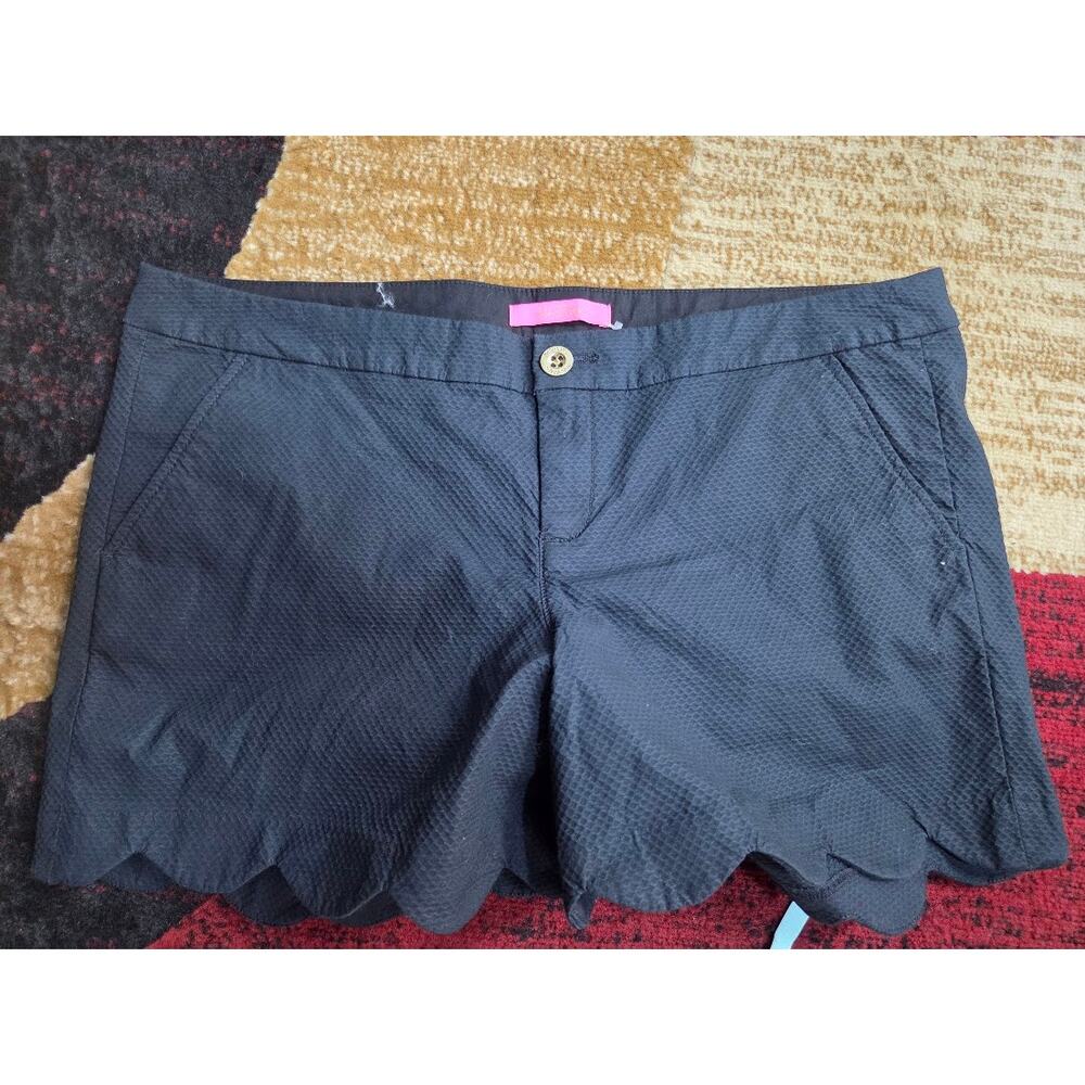 NWT Lilly Pulitzer Black Buttercup Wave Jacquard 100% Cotton Shorts size 16 - Picture 5 of 10
